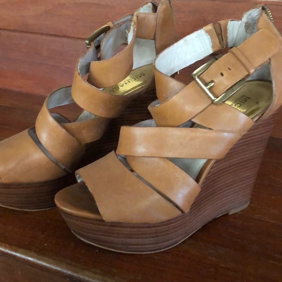 michael kors nude wedges